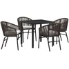 Lauko baldų komplektas Sodo valgomojo komplektas 5 pcs Ruda
