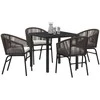 Lauko baldų komplektas Sodo valgomojo komplektas 5 pcs Ruda