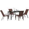 Lauko baldų komplektas Sodo valgomojo komplektas 5 pcs Ruda ir juoda