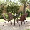 Lauko baldų komplektas Sodo valgomojo komplektas 5 pcs Ruda ir juoda