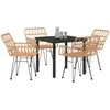 Lauko baldų komplektas Sodo valgomojo komplektas 5 pcs Ruda