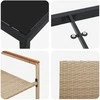 Lauko baldų komplektas Sodo valgomojo komplektas su pagalve 5 pcs Smėlio poliratanas
