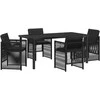 Sodo valgomojo komplektas 5 pcs Juoda