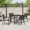 Lauko baldų komplektas Sodo valgomojo komplektas 5 pcs Ruda ir juoda PE ratanas