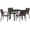 Lauko baldų komplektas Sodo valgomojo komplektas 5 pcs Ruda ir juoda PE ratanas