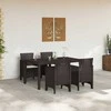 Lauko baldų komplektas Sodo valgomojo komplektas 5 pcs Ruda Polt ratanas