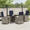 Lauko baldų komplektas Sodo valgomojo komplektas su pagalve 5 pcs Pilka poliratanas