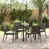 Lauko baldų komplektas Sodo valgomojo komplektas 5 pcs Ruda ir juoda PE ratanas