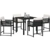 Lauko baldų komplektas Sodo valgomojo komplektas 5 pcs Juoda poliratanas