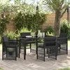 Sodo valgomojo komplektas 5 pcs Juoda