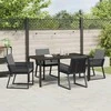 Lauko baldų komplektas Sodo valgomojo komplektas 5 pcs Juoda