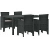 Lauko baldų komplektas Sodo valgomojo komplektas 5 pcs Antracitas Polt ratanas