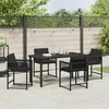 Lauko baldų komplektas Sodo valgomojo komplektas 5 pcs Juoda poliratanas