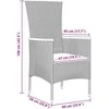 Lauko baldų komplektas Sodo valgomojo komplektas su pagalve 5 pcs Pilka