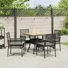 Lauko baldų komplektas Sodo valgomojo komplektas 5 pcs Juoda poliratanas