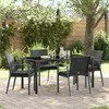 Lauko baldų komplektas Sodo valgomojo komplektas 5 pcs Juoda ir pilka PE ratanas