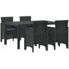 Lauko baldų komplektas Sodo valgomojo komplektas 5 pcs Antracitas Polt ratanas