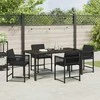 Lauko baldų komplektas Sodo valgomojo komplektas 5 pcs Juoda poliratanas