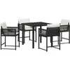 Lauko baldų komplektas Sodo valgomojo komplektas 5 pcs Juoda poliratanas