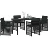 Sodo valgomojo komplektas 5 pcs Juoda