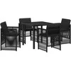 Sodo valgomojo komplektas 5 pcs Juoda