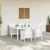 Lauko baldų komplektas Sodo valgomojo komplektas 5 pcs Balta Polt ratanas