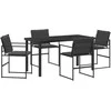 Sodo valgomojo komplektas 5 pcs Juoda 140 x 70 x 73 cm
