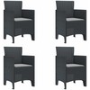 Lauko baldų komplektas Sodo valgomojo komplektas 5 pcs Antracitas Polt ratanas