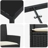 Lauko baldų komplektas Sodo valgomojo komplektas 5 pcs Juoda poliratanas