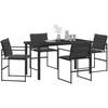 Sodo valgomojo komplektas 5 pcs Juoda 140 x 70 x 73 cm