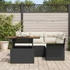 Sodo Sofų Rinkinys su pagalve 5 pcs Juoda ir kreminė