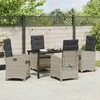 Lauko baldų komplektas Sodo valgomojo komplektas 5 pcs Šviesiai pilka poliratanas