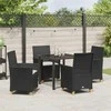Lauko baldų komplektas Sodo valgomojo komplektas 5 pcs Juoda poliratanas