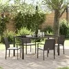 Lauko baldų komplektas Sodo valgomojo komplektas 5 pcs Ruda ir juoda PE ratanas