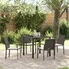 Lauko baldų komplektas Sodo valgomojo komplektas 5 pcs Ruda ir juoda PE ratanas