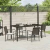 Lauko baldų komplektas Sodo valgomojo komplektas 5 pcs Ruda ir juoda PE ratanas