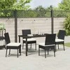 Lauko baldų komplektas Sodo valgomojo komplektas 5 pcs Juoda
