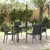 Lauko baldų komplektas Sodo valgomojo komplektas 5 pcs Juoda Miltelinis plienas