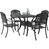 Sodo stalo komplektas 5 pcs Juoda Liejamasis aliuminis