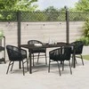 Lauko baldų komplektas Sodo valgomojo komplektas 5 pcs Juoda
