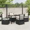 Lauko baldų komplektas Sodo valgomojo komplektas 5 pcs Juoda poliratanas