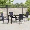 Lauko baldų komplektas Sodo valgomojo komplektas 5 pcs Juoda