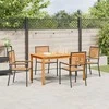 Lauko baldų komplektas Sodo valgomojo komplektas 5 pcs Juoda Kietos akacijos mediena