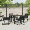Lauko baldų komplektas Sodo valgomojo komplektas 5 pcs Juoda