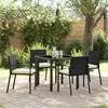 Lauko baldų komplektas Sodo valgomojo komplektas 5 pcs Juoda