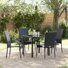 Lauko baldų komplektas Sodo valgomojo komplektas 5 pcs Juoda