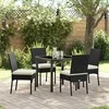 Lauko baldų komplektas Sodo valgomojo komplektas 5 pcs Juoda