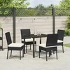 Lauko baldų komplektas Sodo valgomojo komplektas 5 pcs Juoda
