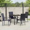 Lauko baldų komplektas Sodo valgomojo komplektas 5 pcs Juoda