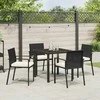 Lauko baldų komplektas Sodo valgomojo komplektas 5 pcs Juoda